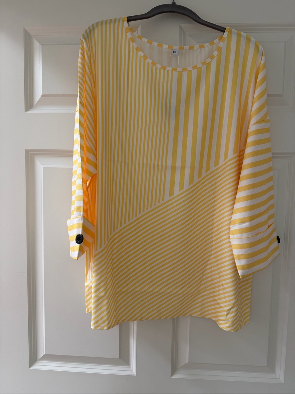 Yellow Striped Women's Tunic Top - Relaxed
